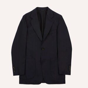Drake's - Navy Wool Flannel Tailored Jacket - Size 46 (IT / EUR)